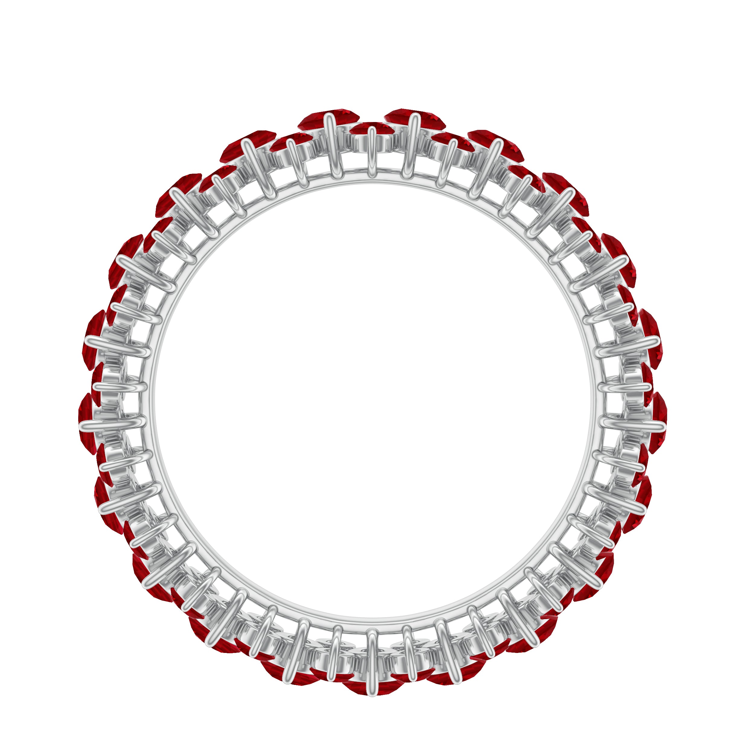 4.25 CT Prong Set Lab Created Ruby Full Eternity Band Ring Lab Created Ruby - ( AAAA ) - Quality - Rosec Jewels