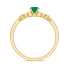 1/2 CT Vintage Inspired Emerald and Diamond Engagement Ring with Milgrain Details Emerald - ( AAA ) - Quality - Rosec Jewels