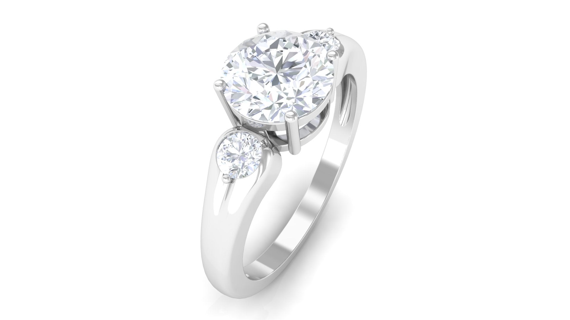 Minimal Moissanite Solitaire Engagement Ring Moissanite - ( D-VS1 ) - Color and Clarity - Rosec Jewels
